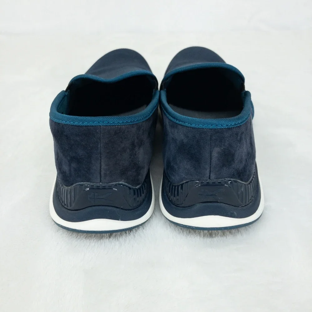 Kuru Atom Slip‎ On Womens Size 7 Navy Blue Canvas Suede Orthotic Walking Shoes